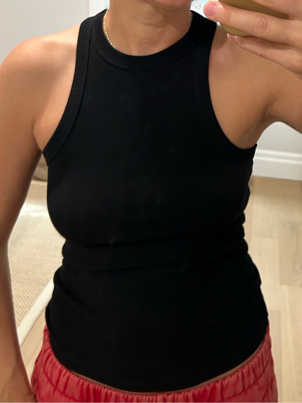 Anine Bing Black Ribbed Tank